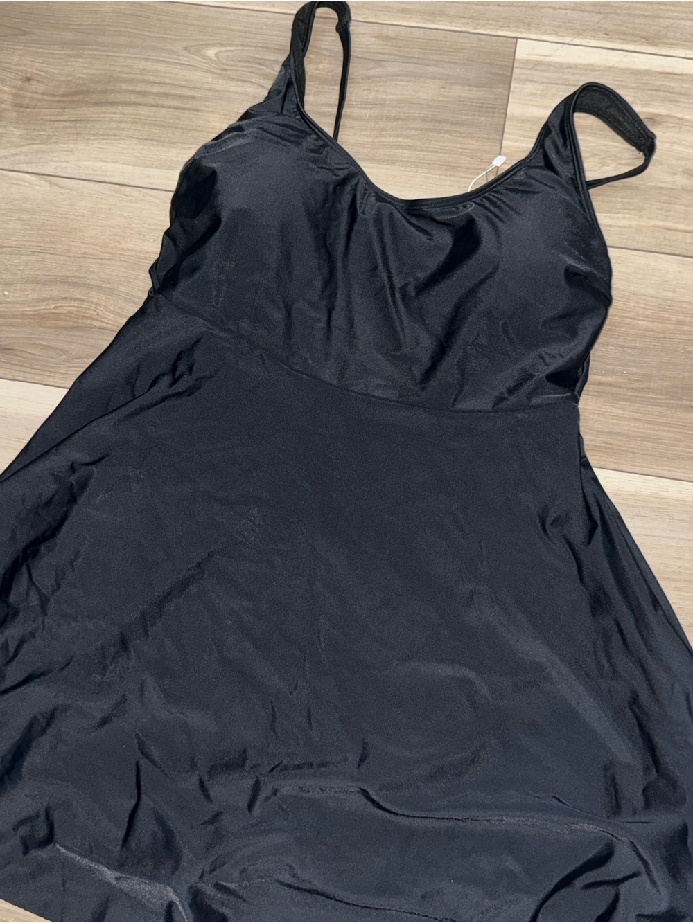 Racerback Black Mini swim Dress - Sleek Fit & Flare